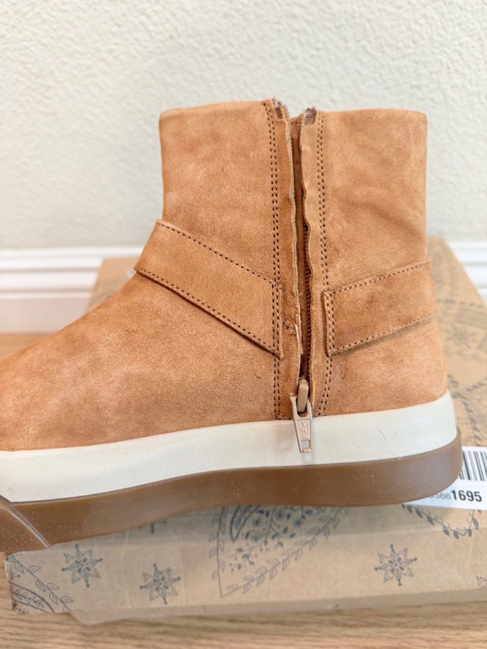 Free People Bodhi Harness Bootie 7.5 Tan Suede Sneaker Boot NEW - Picture 5 of 7